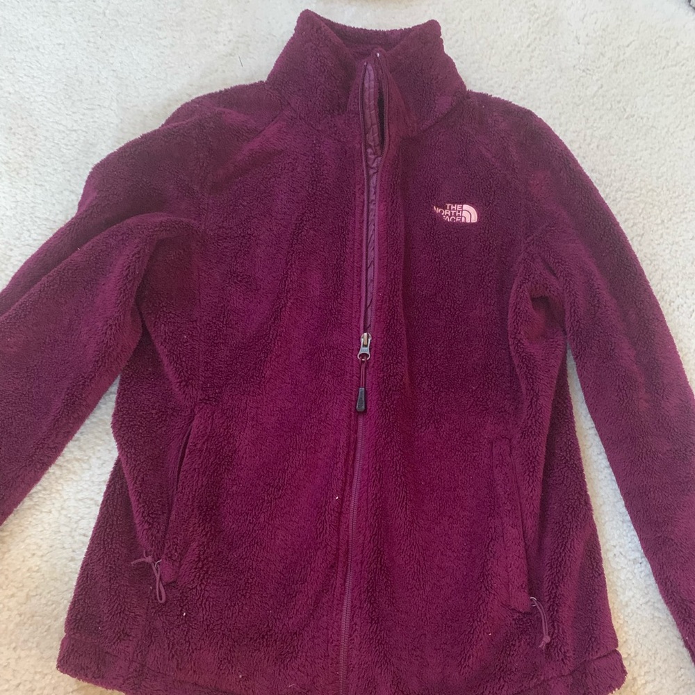 Fuzzy north face jacket